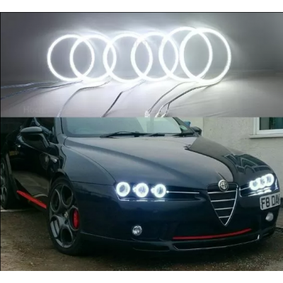 Диодни Ангелски Очи за Alfa Romeo 159 - Lightbar design матирани - бял цвят 
