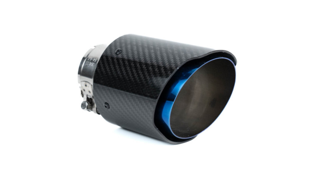 Накрайник на ауспуха RACES CARBON 114mm, вход 76mm - Лъскав 