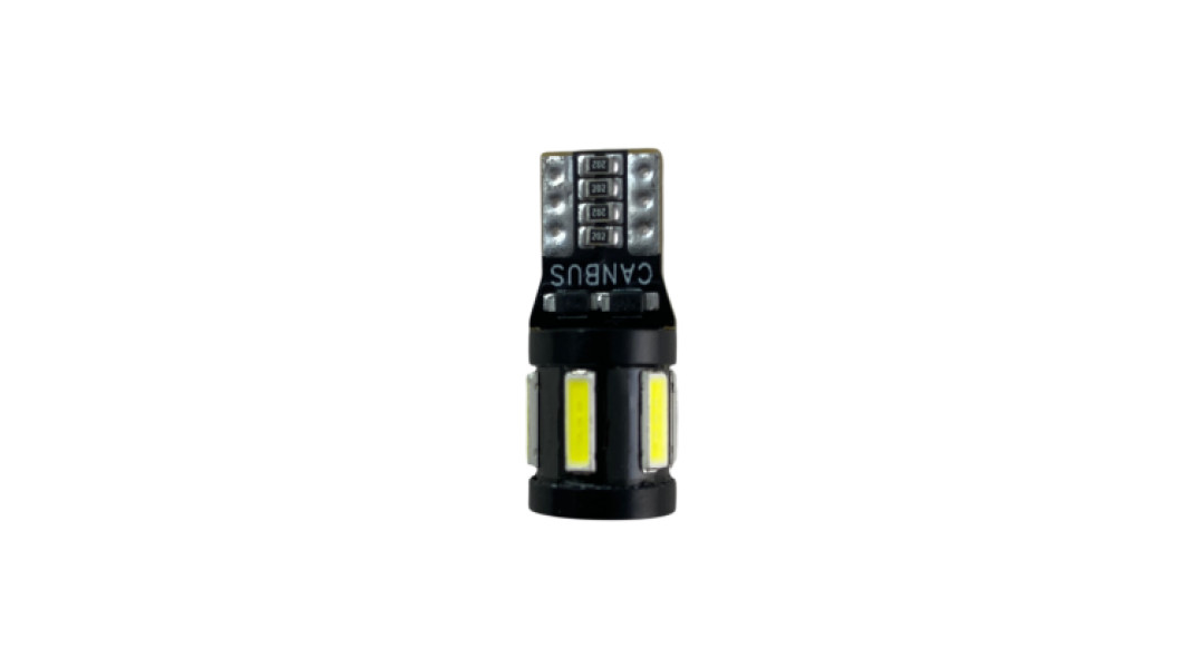 Лед крушка тип Т10 с 5 SMD 7020 + 4 SMD отпред 3030 Canbus - 5000К