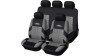 Тапицерии за седалки на кола - модел 16007 - сиво / черен цвят - комплект от 9 части
