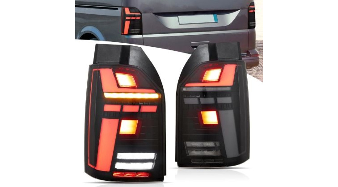 Диодни стопове за VW TRANSPORTER T6 / T6.1 (2015+) с бягащ мигач - опушени