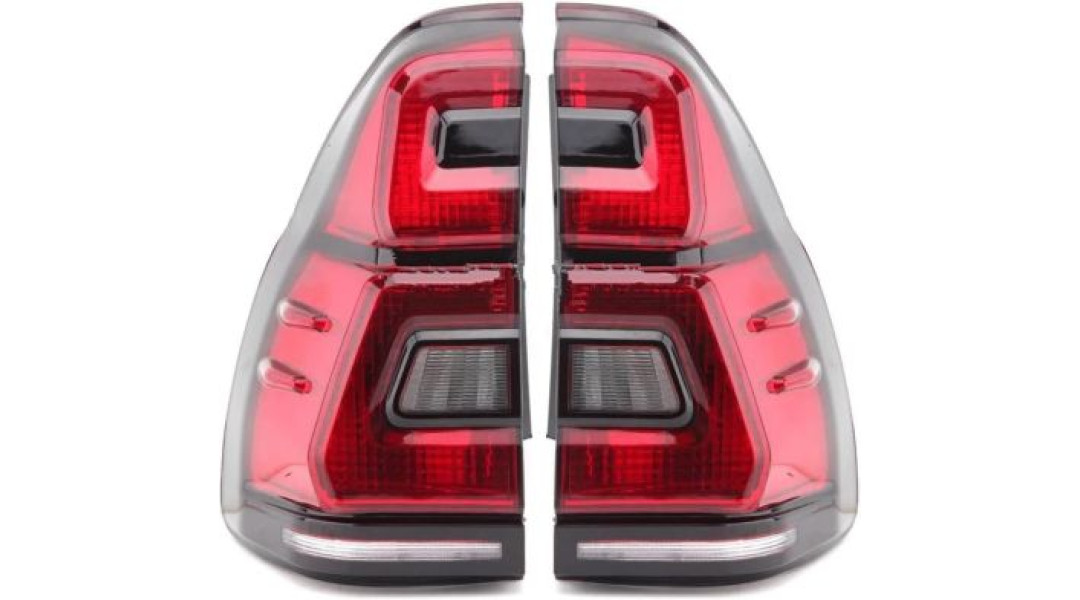 Диодни стопове за TOYOTA LAND CRUISER J120 (2003-2009) - full Led J150 look - червени с бягащ опушен мигач
