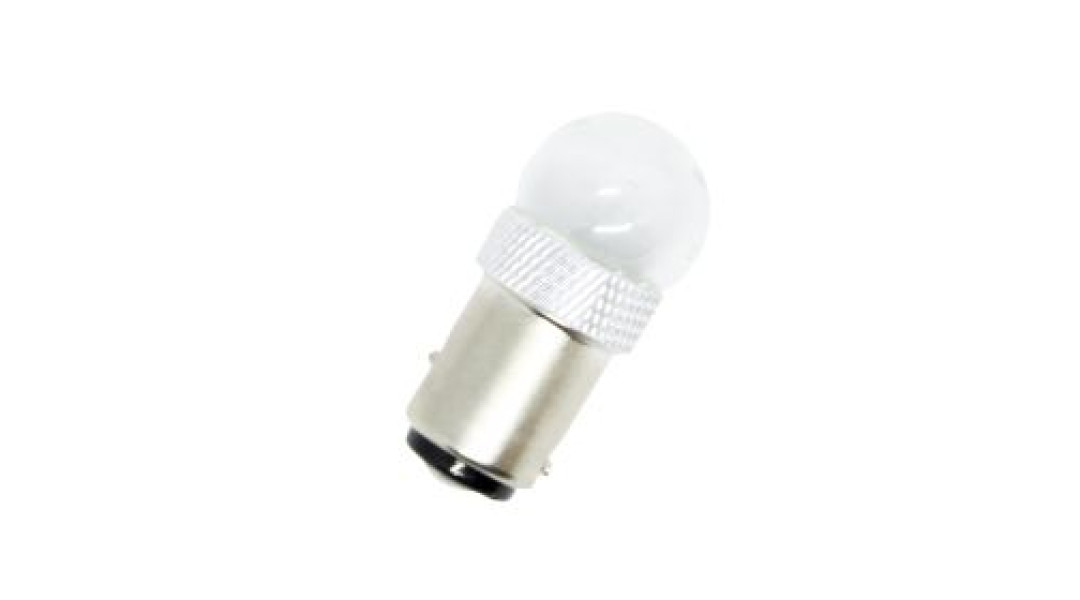 Диодна крушка BA15S с 5W CREE диод в стъклен балон единична светлина Жълт