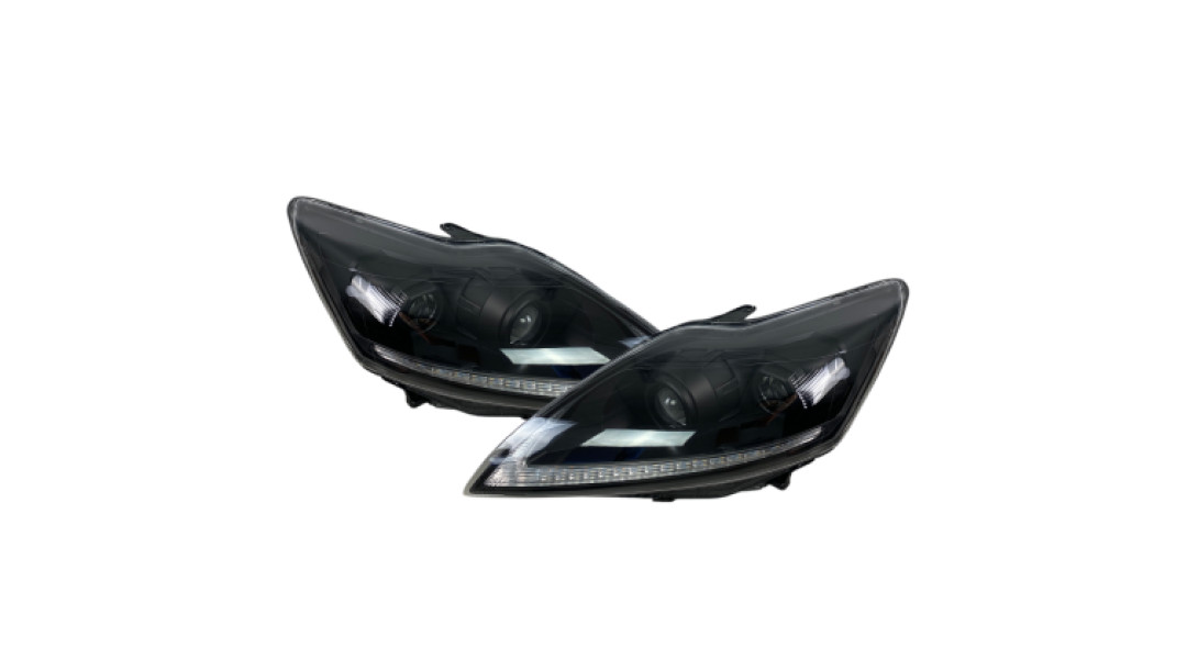 Кристални фарове за Ford Focus (2009-2011), led с дневни светлини