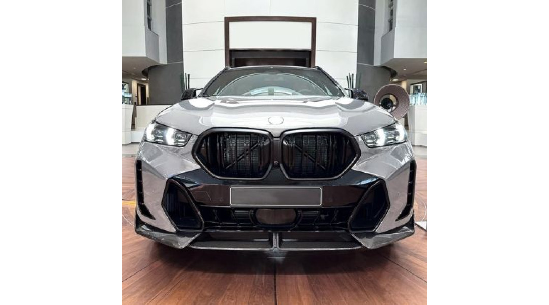 Добавка предна броня за BMW X6 G06 (2020-2022) M-Sport design - черен гланц