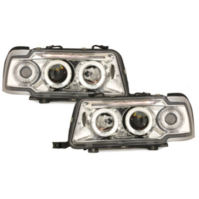 Кристални фарове Angel Eyes AUDI 80 B4 (91-94) - хром