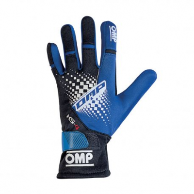 Състезателни ръкавици OMP KS-4 (вътрешни шевове) черно / сини