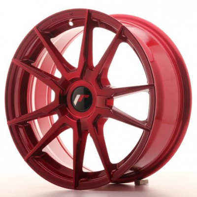 Japan Racing JR21 17x7 ET35-40 Blank Platinum Red