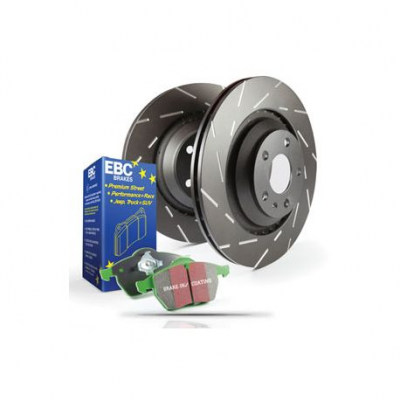 Преден комплект EBC PD06KF359 - Спирачни дискове Ultimax Grooved + накладки Greenstuff