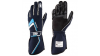 Състезателни ръкавици OMP Tecnica с хомологация от FIA (външен шев) синьо / циан