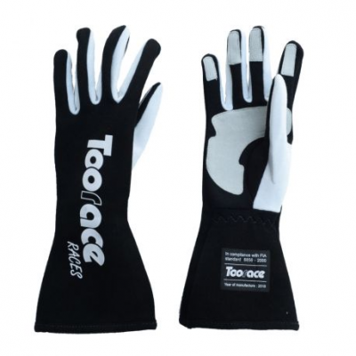 RACES TRST2 ръкавици с FIA одобрение (вътрешни шевове) черен
