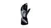 Състезателни ръкавици OMP First EVO с хомологация от FIA (външен шев) черно / сиво / бяло
