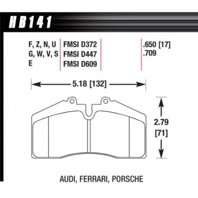 Задни накладки Hawk HB141V.650, Race, min-max 150°C-760°C