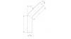 Силиконово коляно преходно 45°, 57мм (2,25