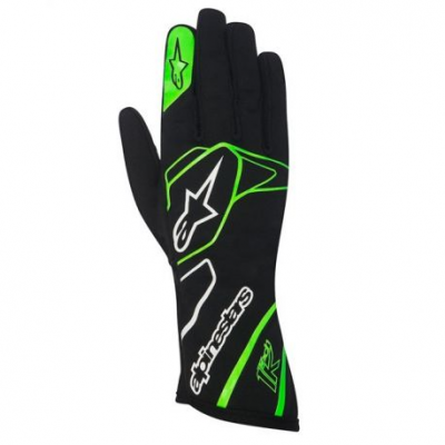 Alpinestars Tech 1 K gloves without FIA approval - black-white-green