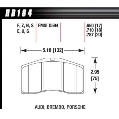 Предни накладки Hawk HB184S.710, Street performance, min-max 65°C-370°