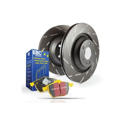 Преден комплект EBC PD08KF070 - Спирачни дискове Ultimax Grooved + накладки Yellowstuff