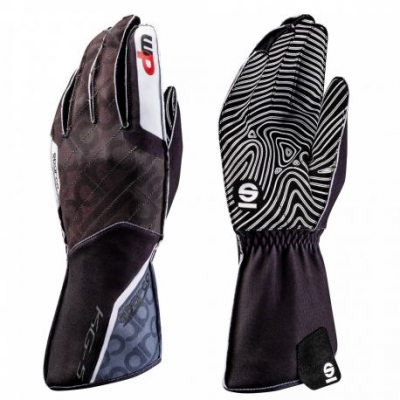 Състезателни ръкавици Sparco Motion KG-5 WP (външен шев) черен/бял