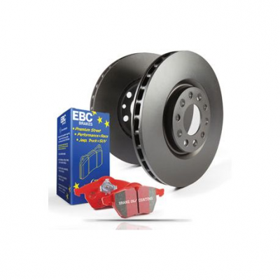 Преден комплект EBC PD02KF267 - Спирачни дискове Premium OE + накладки Redstuff Ceramic
