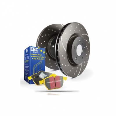 Заден комплет EBC PD13KR112 - Спирачни дискове Turbo Grooved + накладки Yellowstuff