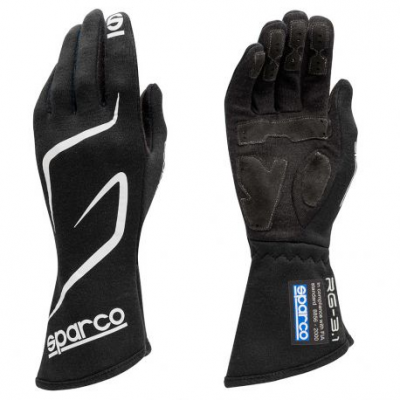 Състезателни ръкавици Sparco LAND RG-3 с FIA (вътрешни шевове) черен
