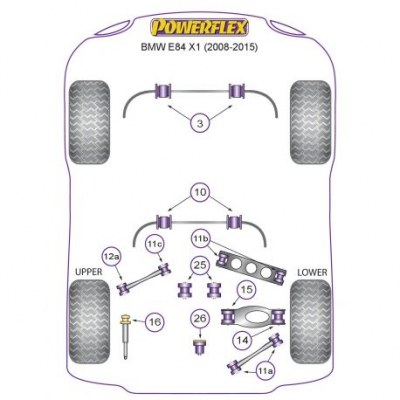 Powerflex Тампон за предна стабилизираща щанга тампон 26.5mm BMW E84 X1 (2008-2015)