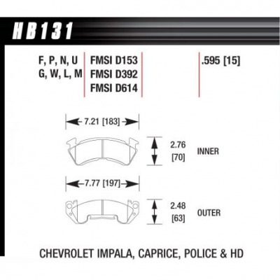 Предни накладки Hawk HB131F.595, Street performance, min-max 37°C-370°C